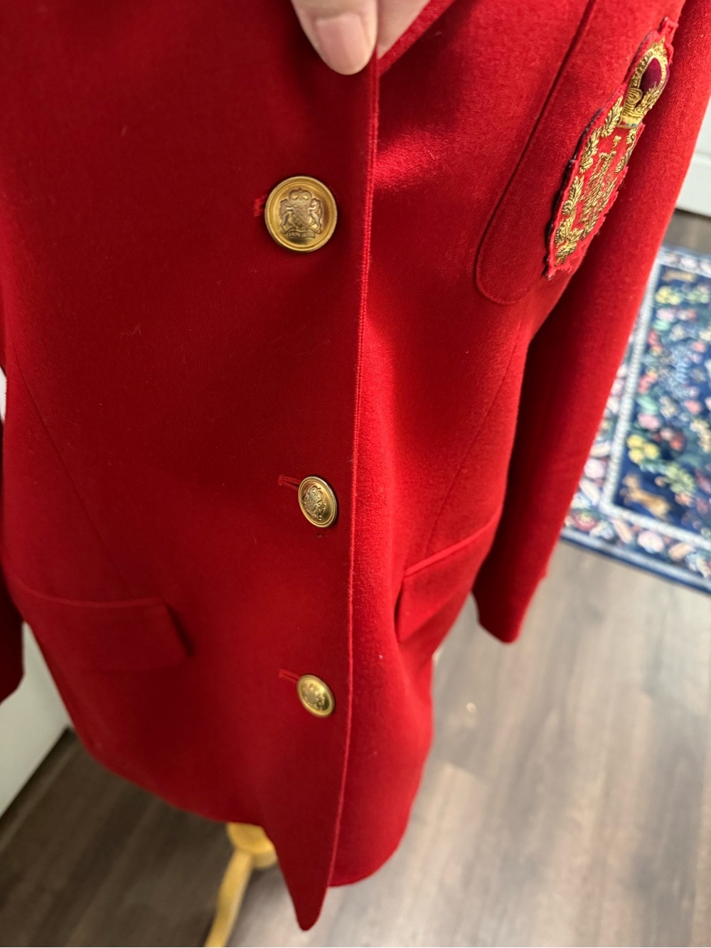 Vintage Lauren Ralph Lauren Red Blazer with Crest Patch - Picture 4 of 9